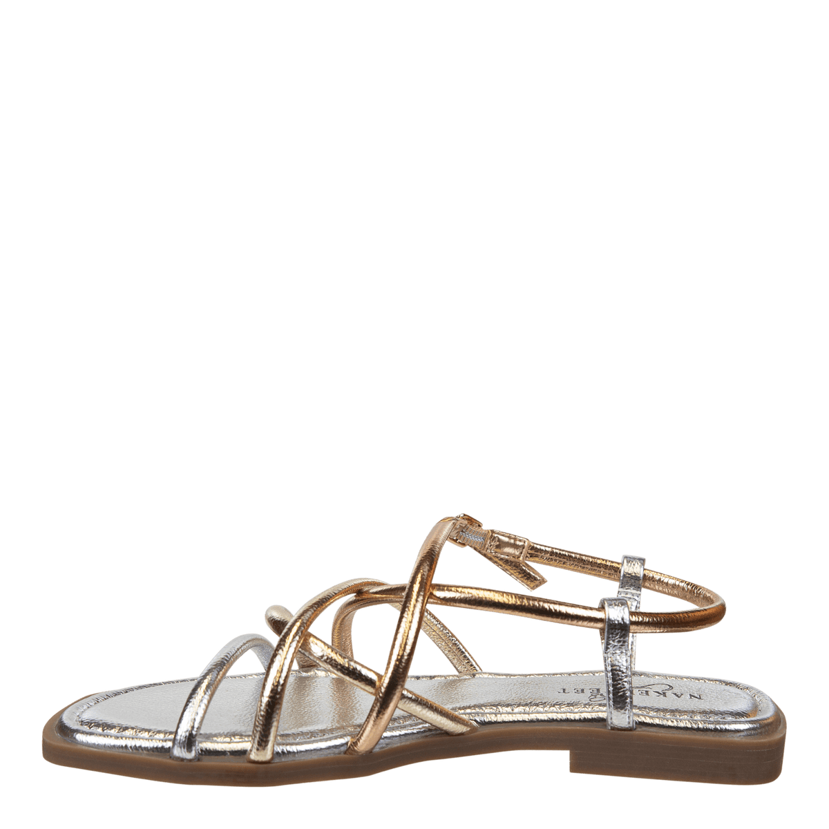 Naked Feet Naked Feet Minimalist Metallic Strappy Flat Sandals - Little Miss Muffin Children & Home