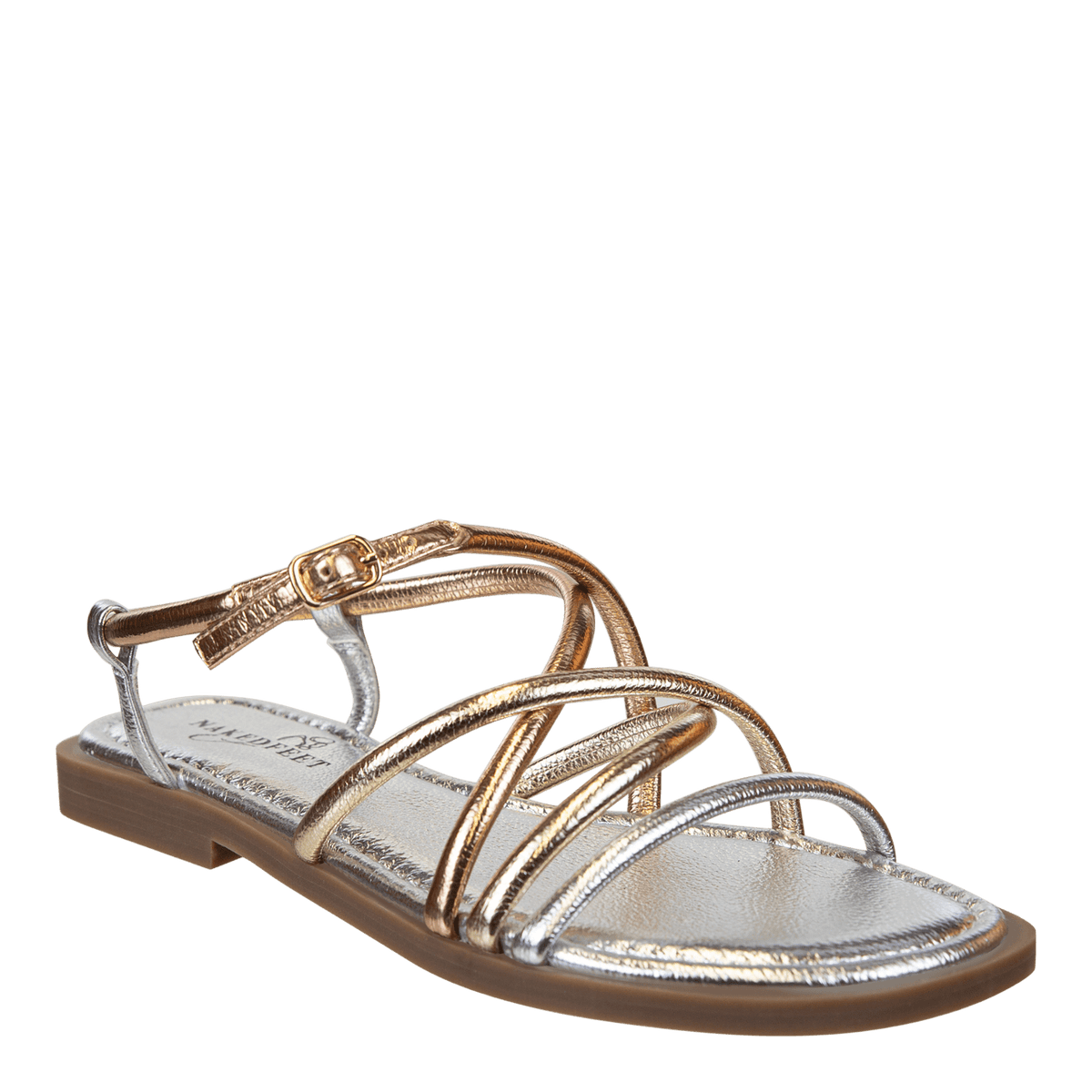 Naked Feet Naked Feet Minimalist Metallic Strappy Flat Sandals - Little Miss Muffin Children & Home