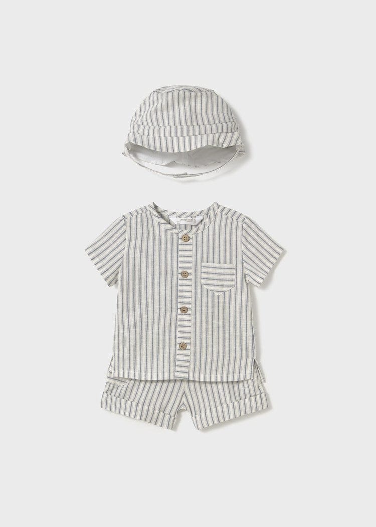 Mayoral Usa Inc Mayoral Striped Short Set with Hat - Little Miss Muffin Children & Home
