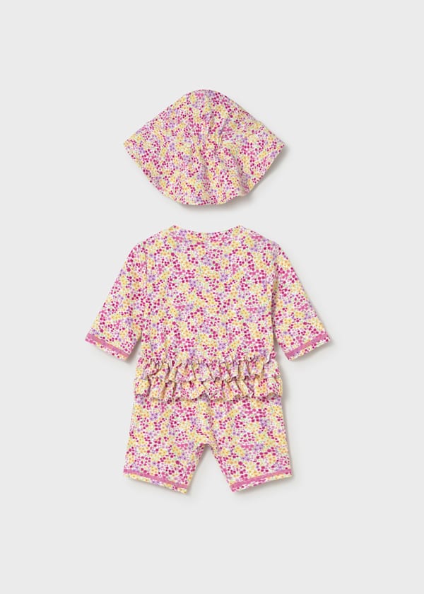 Mayoral Usa Inc Newborn Bathing Bodysuit with Hat in Pink - Little Miss Muffin Children & Home