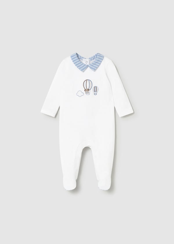 Mayoral Usa Inc Newborn Embroidered Footie in White - Little Miss Muffin Children & Home