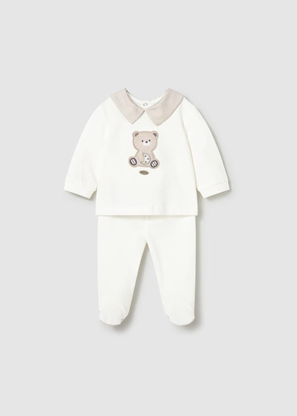 Mayoral Usa Inc Embroidered Newborn Top & Footie Pants Set - Little Miss Muffin Children & Home