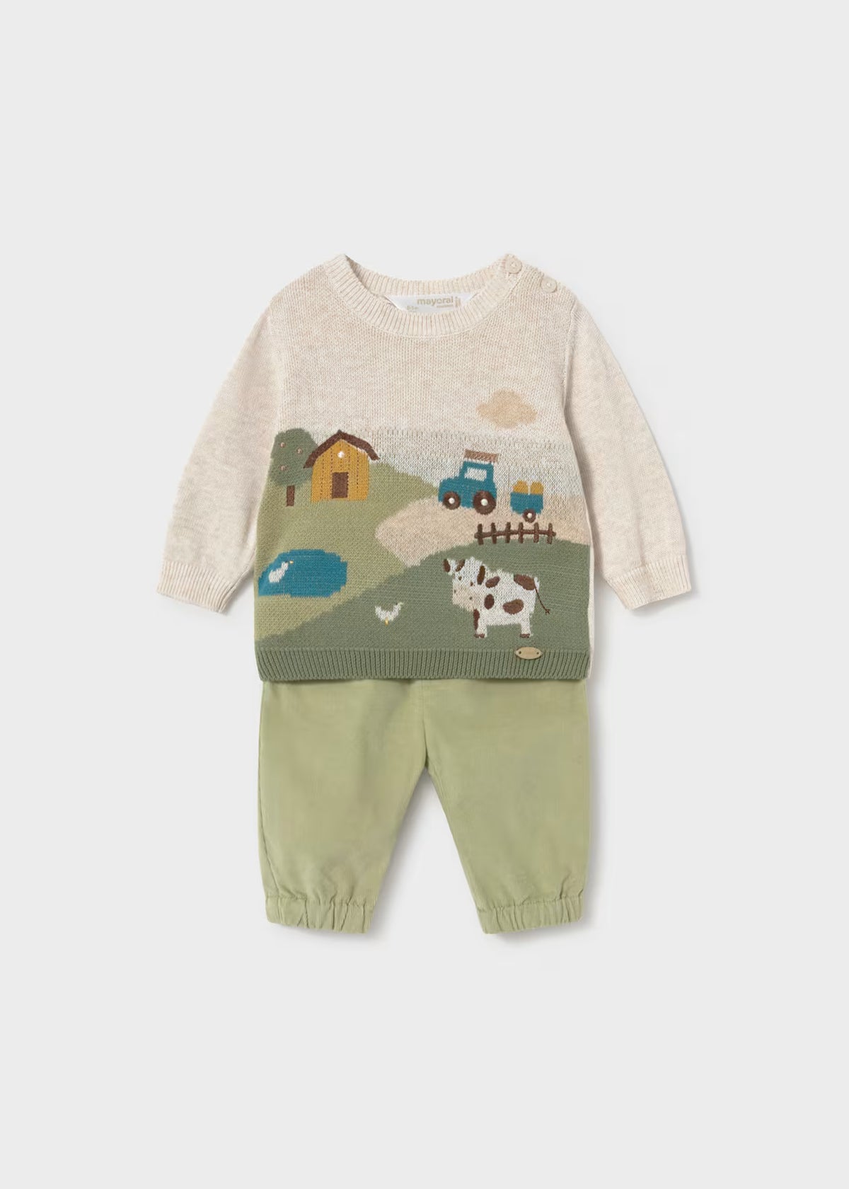 Newborn Jacquard Sweater & Pants Set