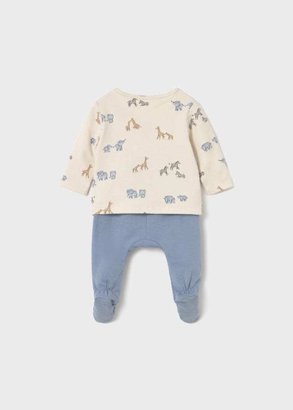 Mayoral Usa Inc 2 Piece Newborn Printed Sweatshirt & Pants Set in Blue Bell - Little Miss Muffin Children & Home