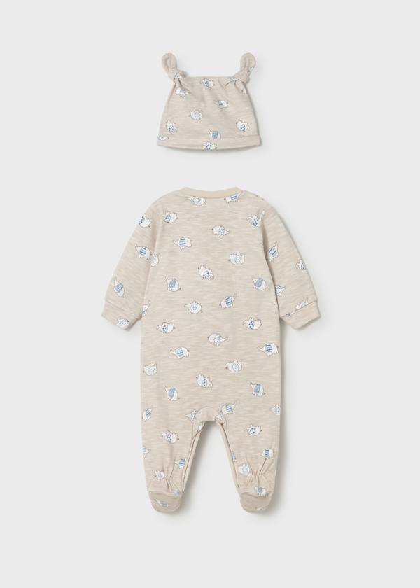 Mayoral Usa Inc Newborn Printed Footie with Hat in Mole - Little Miss Muffin Children & Home