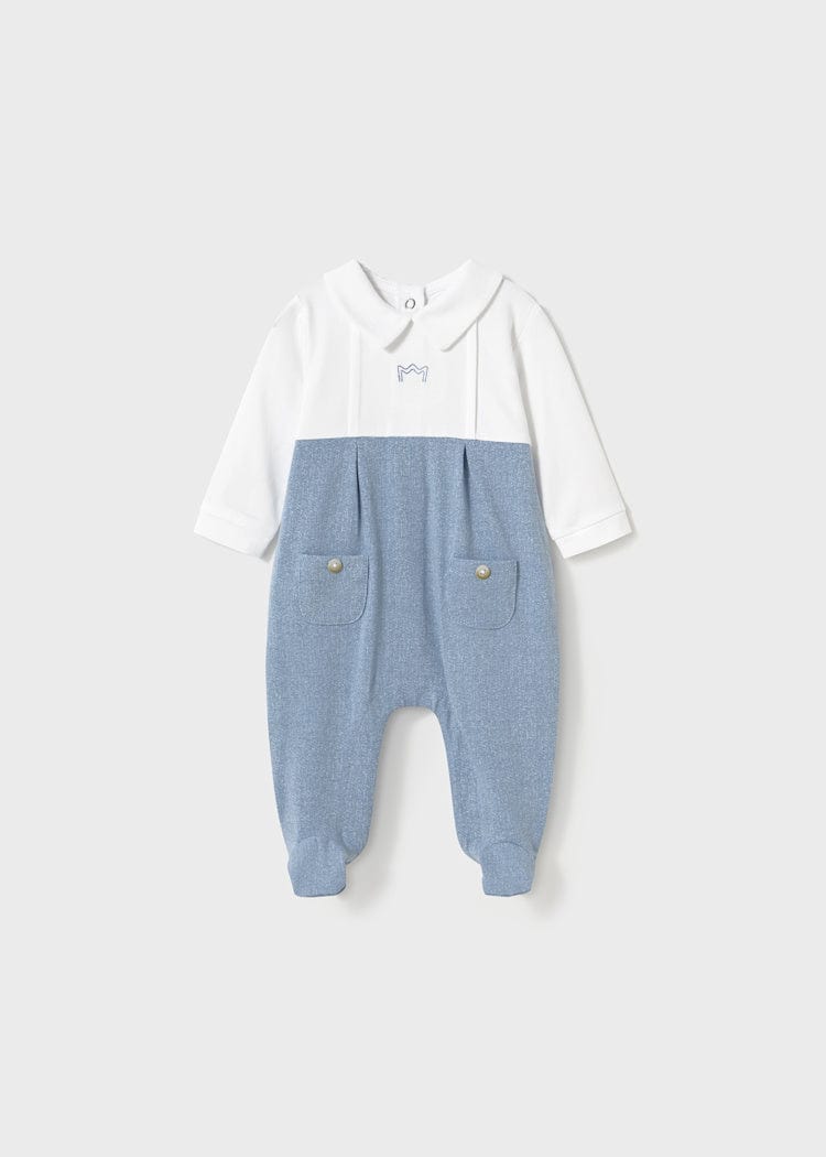 Mayoral Usa Inc Mayoral Dressy Collared Long Romper - Little Miss Muffin Children & Home
