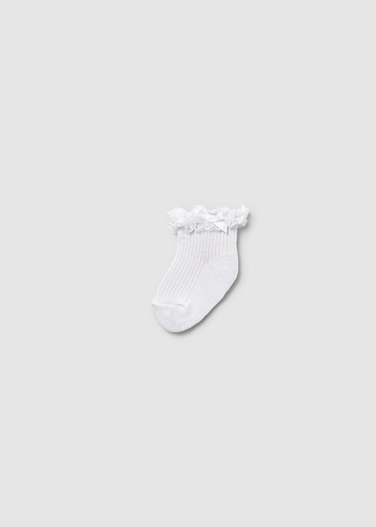 Mayoral Usa Inc Mayoral Lace Trimmed Dressy Infant Socks in White - Little Miss Muffin Children & Home