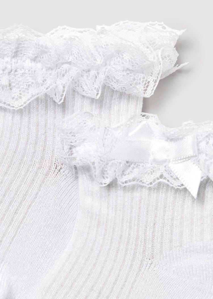 Mayoral Usa Inc Mayoral Lace Trimmed Dressy Infant Socks in White - Little Miss Muffin Children & Home