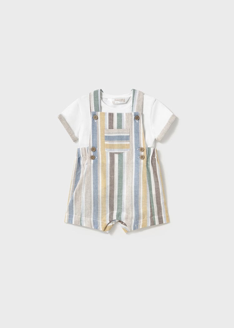 Mayoral Usa Inc Mayoral Overall & Linen T-Shirt Set - Little Miss Muffin Children & Home