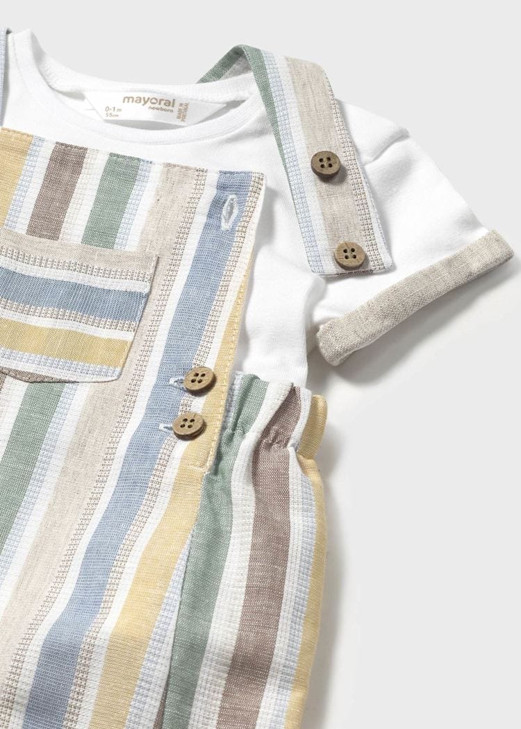 Mayoral Usa Inc Mayoral Overall & Linen T-Shirt Set - Little Miss Muffin Children & Home