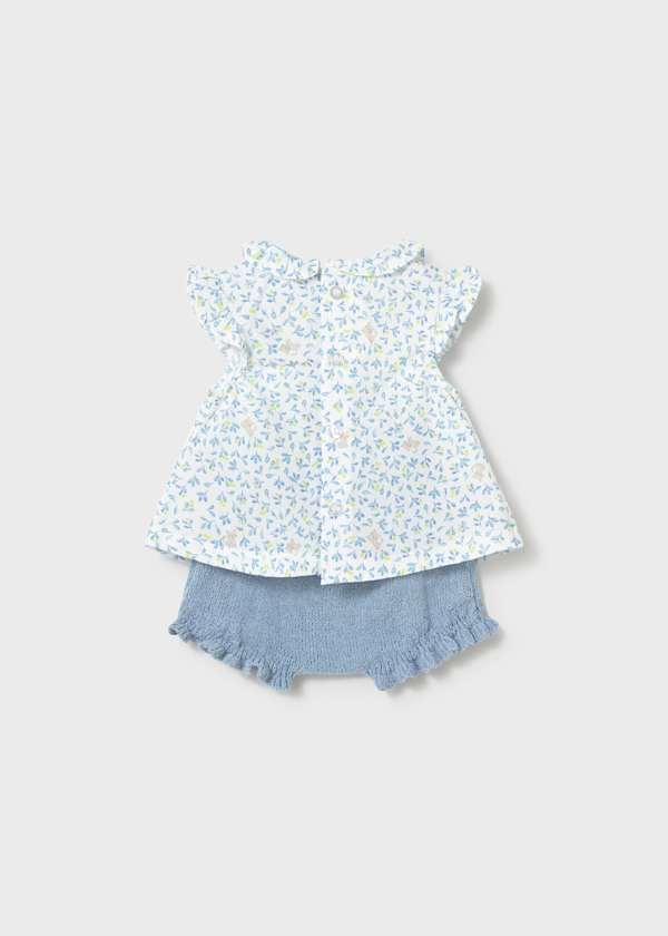 Mayoral Usa Inc Newborn Ruffled Blouse & Bloomers Set in Lagoon - Little Miss Muffin Children & Home