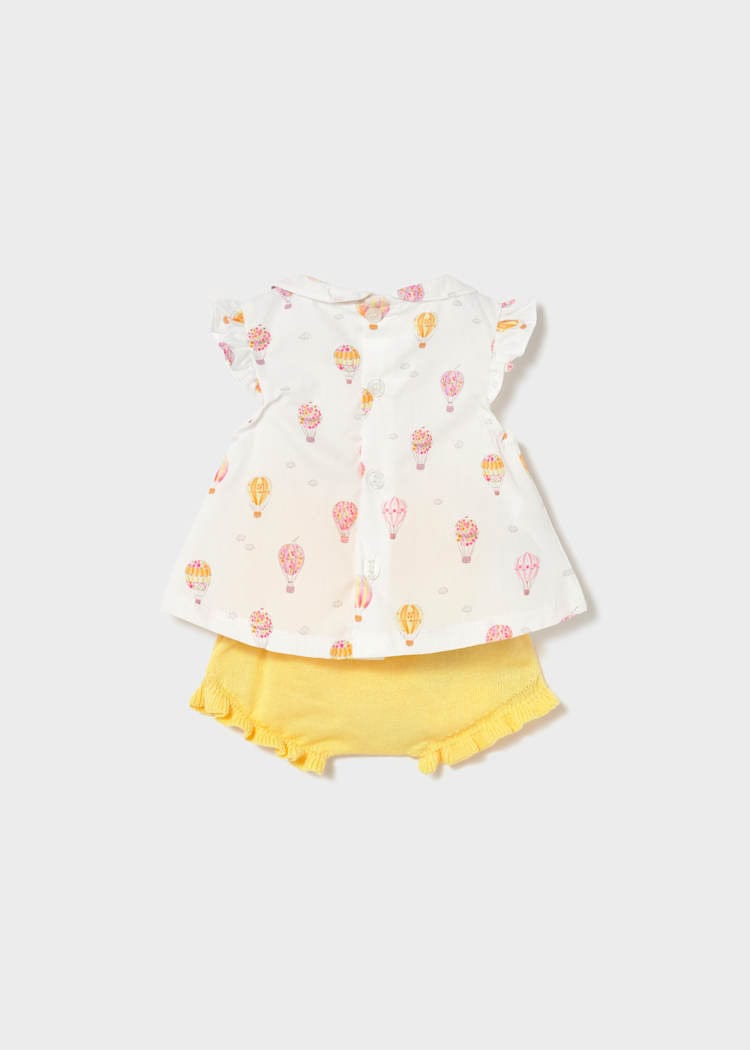 Newborn Ruffled Blouse & Bloomers Set in Sunny