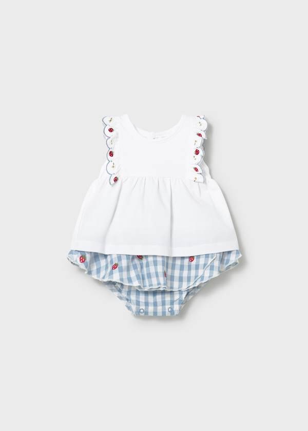 Mayoral Usa Inc Newborn Gingham Bloomers & Scalloped Top Set - Little Miss Muffin Children & Home