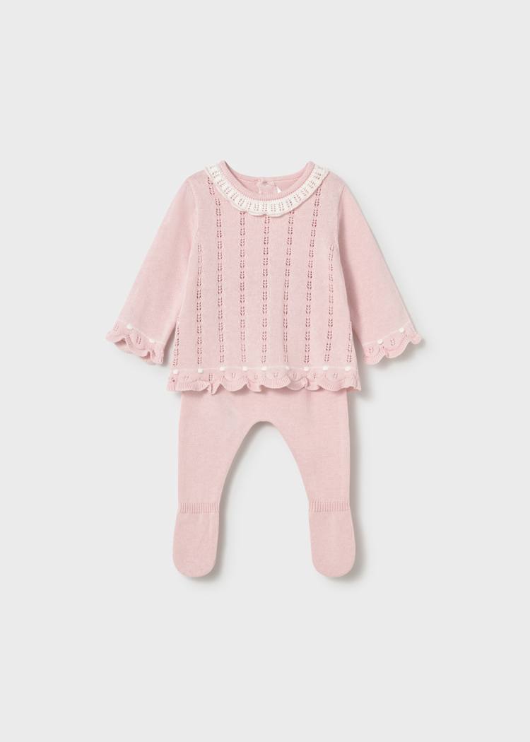 Newborn Knit Leg Warmer Set in Quartz Crystal