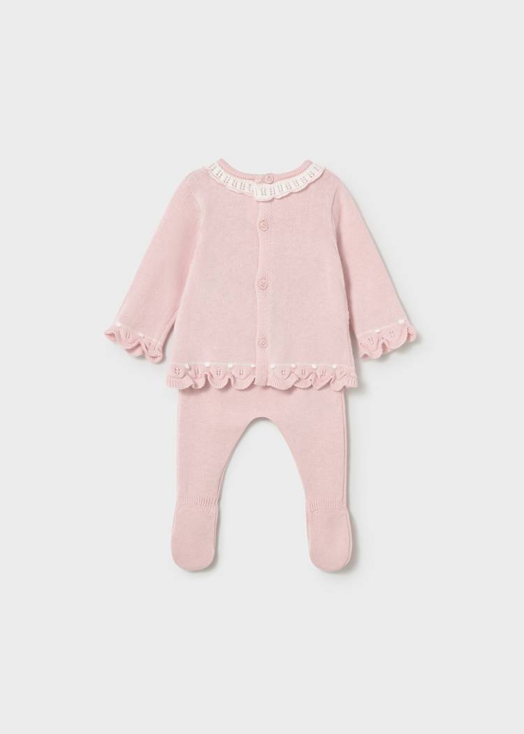 Newborn Knit Leg Warmer Set in Quartz Crystal