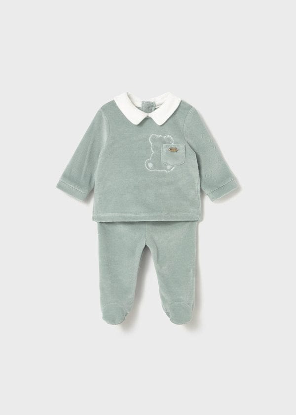 newborn blue velour set