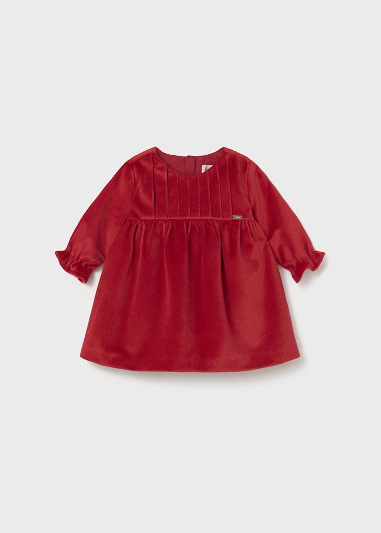 Mayoral Usa Inc Newborn Velvet Dress in Cherry - Little Miss Muffin Children & Home