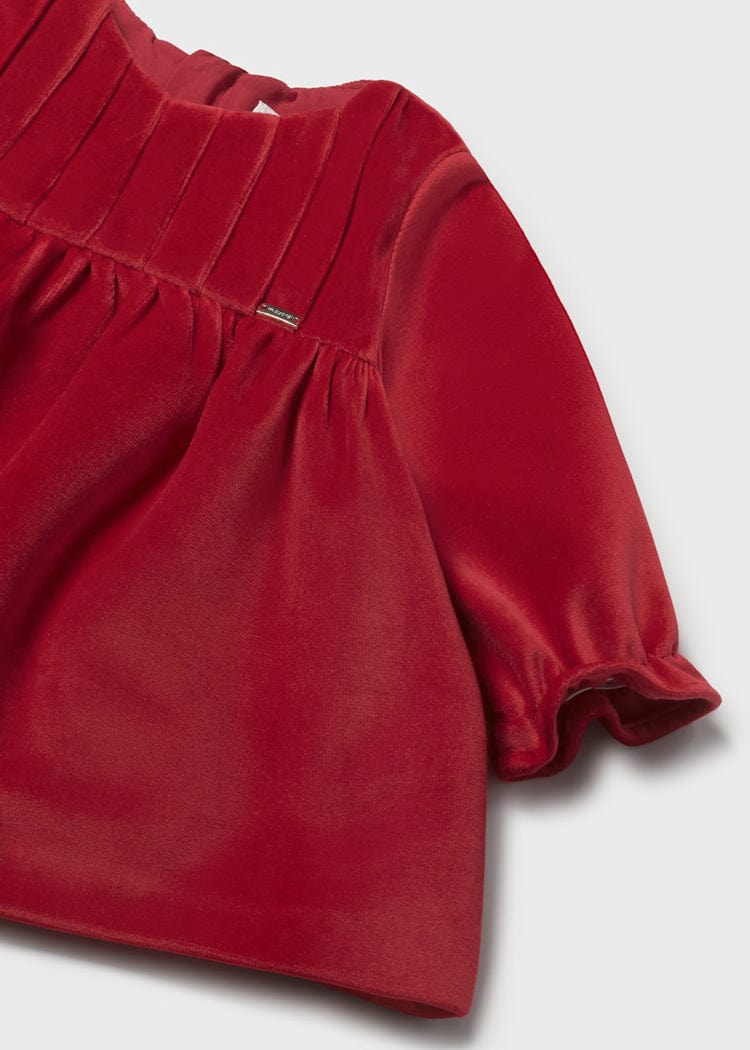 Mayoral Usa Inc Newborn Velvet Dress in Cherry - Little Miss Muffin Children & Home