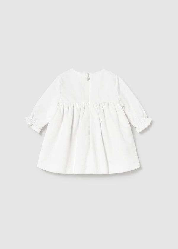Newborn Velvet Dress in Ecru Newborn Velvet Dress in Ecru