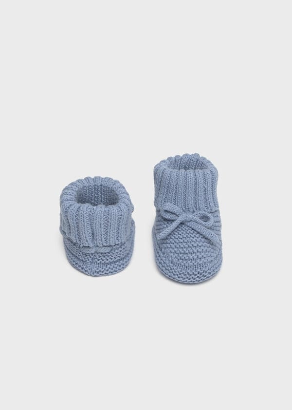 Mayoral Usa Inc Knit Booties in Cloud - Little Miss Muffin Children & Home