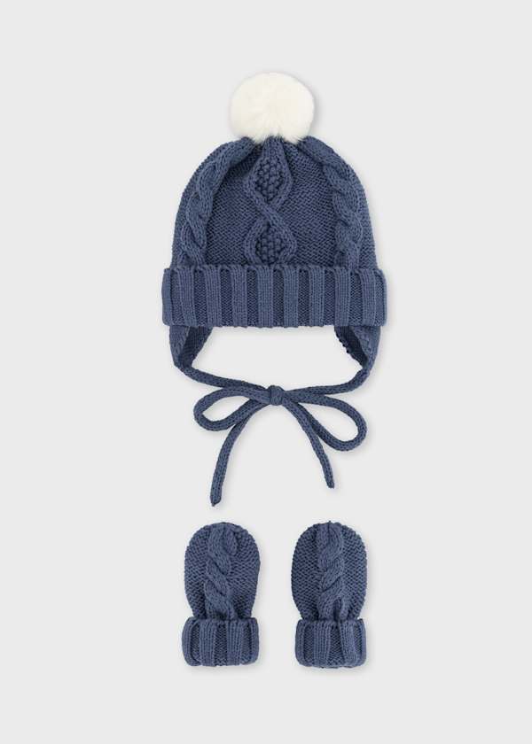 Newborn Knit Hat & Mittens Set, 2 Colors Available