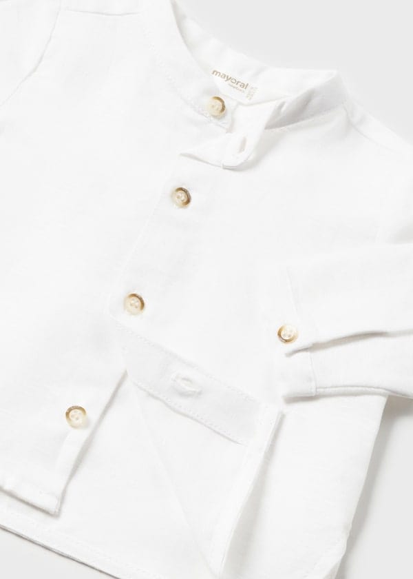 Mayoral Usa Inc Mayoral Mandarin Collar Linen Shirt - Little Miss Muffin Children & Home