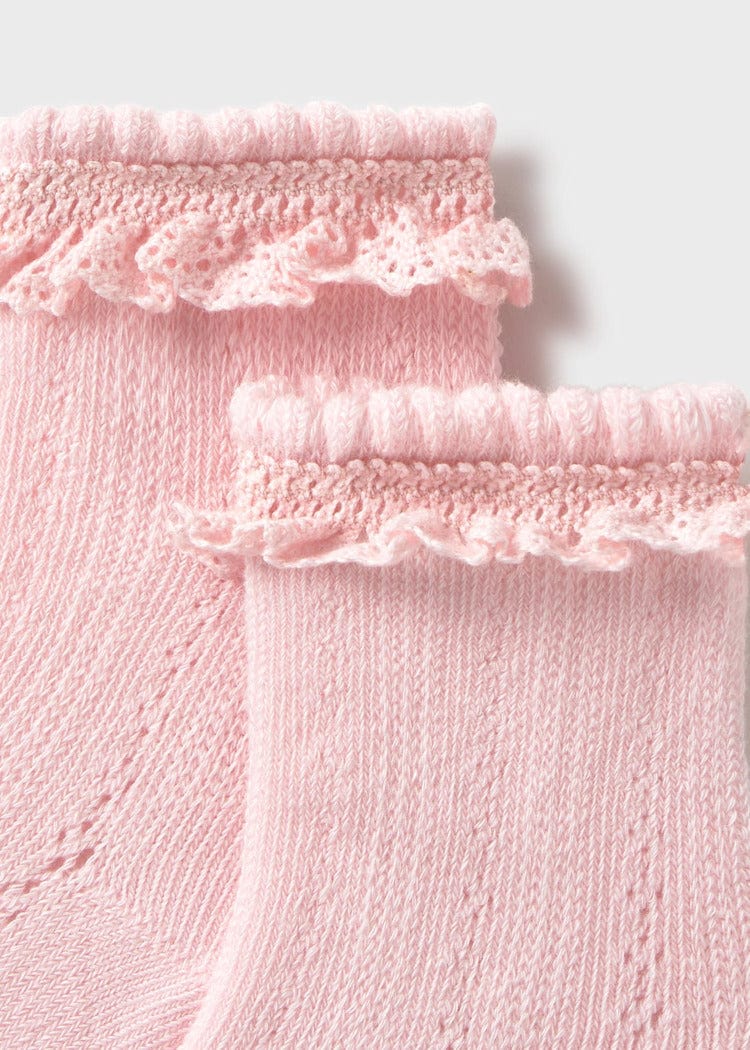 Mayoral Usa Inc Openwork Knit Socks in Baby Pink - Little Miss Muffin Children & Home