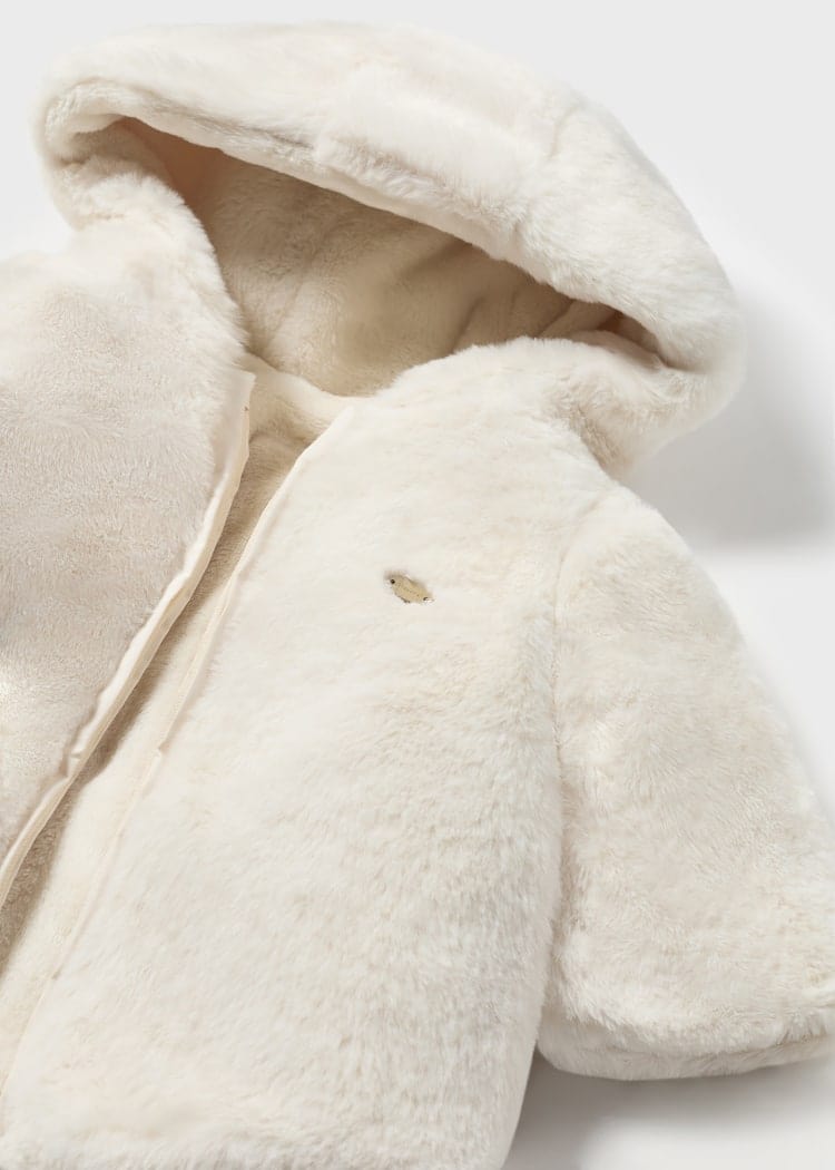 Mayoral Usa Inc Mayoral Reversible Furry Hooded Coat for Baby in Cotton - Little Miss Muffin Children & Home