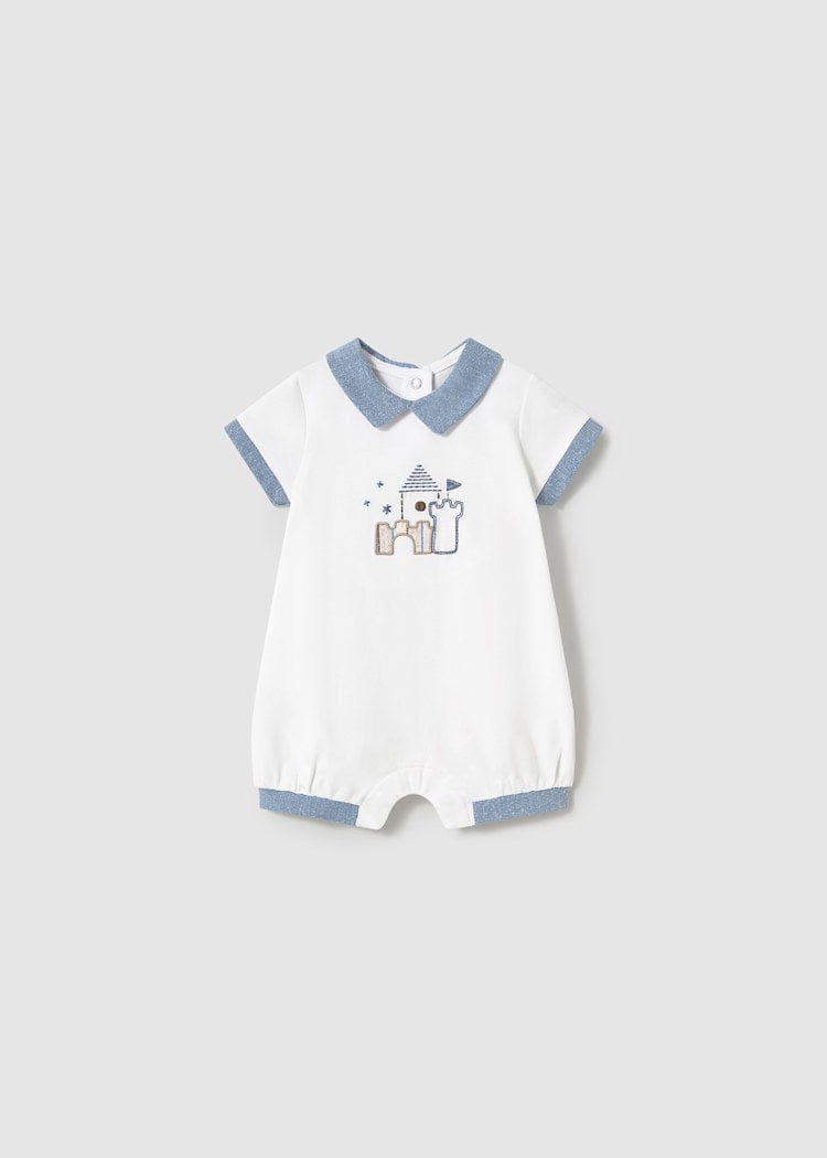 Mayoral Usa Inc Mayoral Embroidered Castle Short Romper - Little Miss Muffin Children & Home