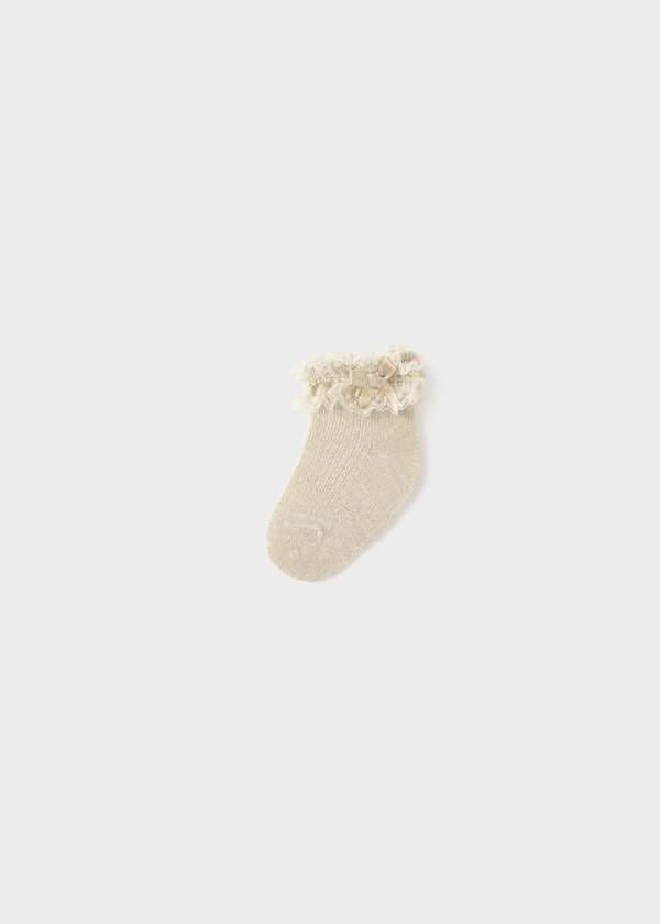 Baby Ruffled Socks in Champagne