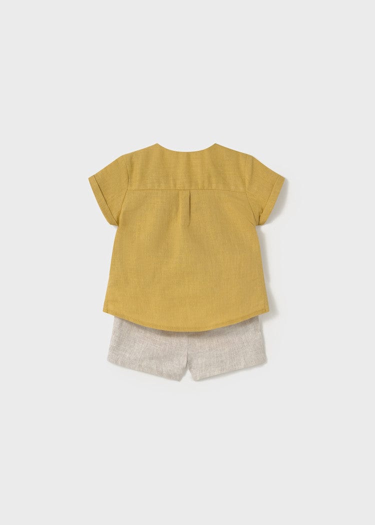 Mayoral Usa Inc Mayoral Linen Short Set for Baby in Sunflower - Little Miss Muffin Children & Home