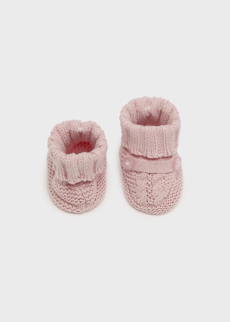 Mayoral Usa Inc Mayoral Newborn Tricot Booties in Baby Rose - Little Miss Muffin Children & Home