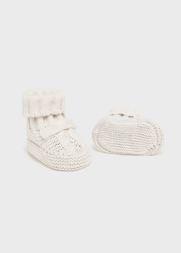 Mayoral Usa Inc Mayoral Newborn Tricot Booties in Milk - Little Miss Muffin Children & Home