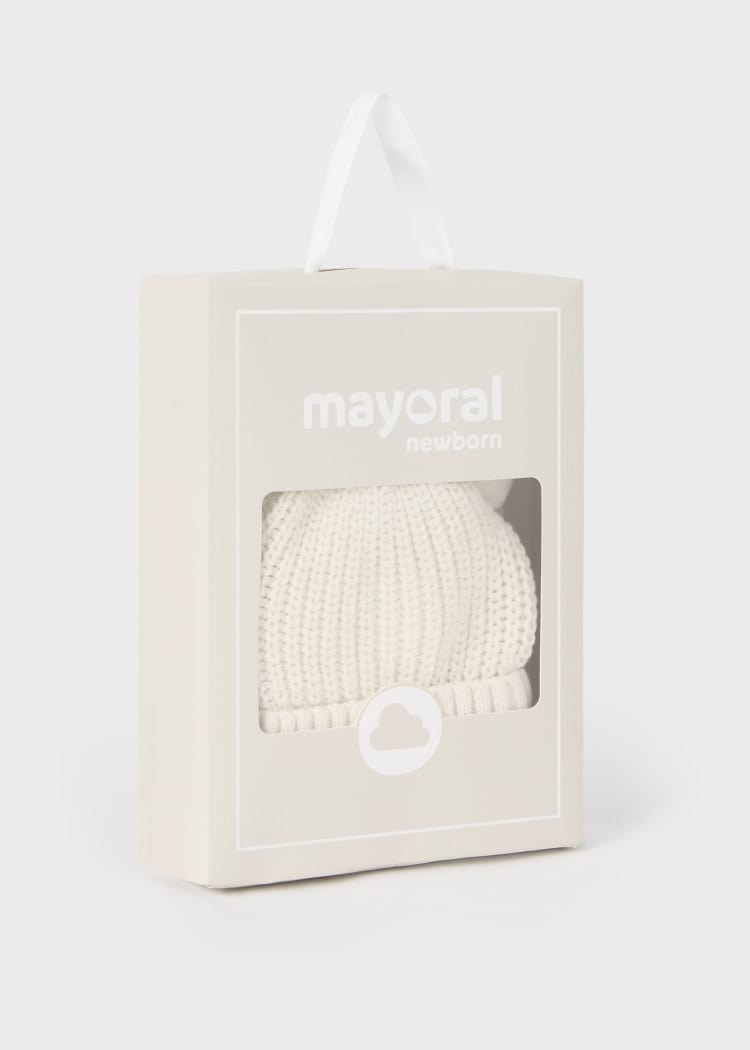 Mayoral Usa Inc Mayoral Tricot Pom Pom Hat and Mittens Set in Pottery for Baby - Little Miss Muffin Children & Home