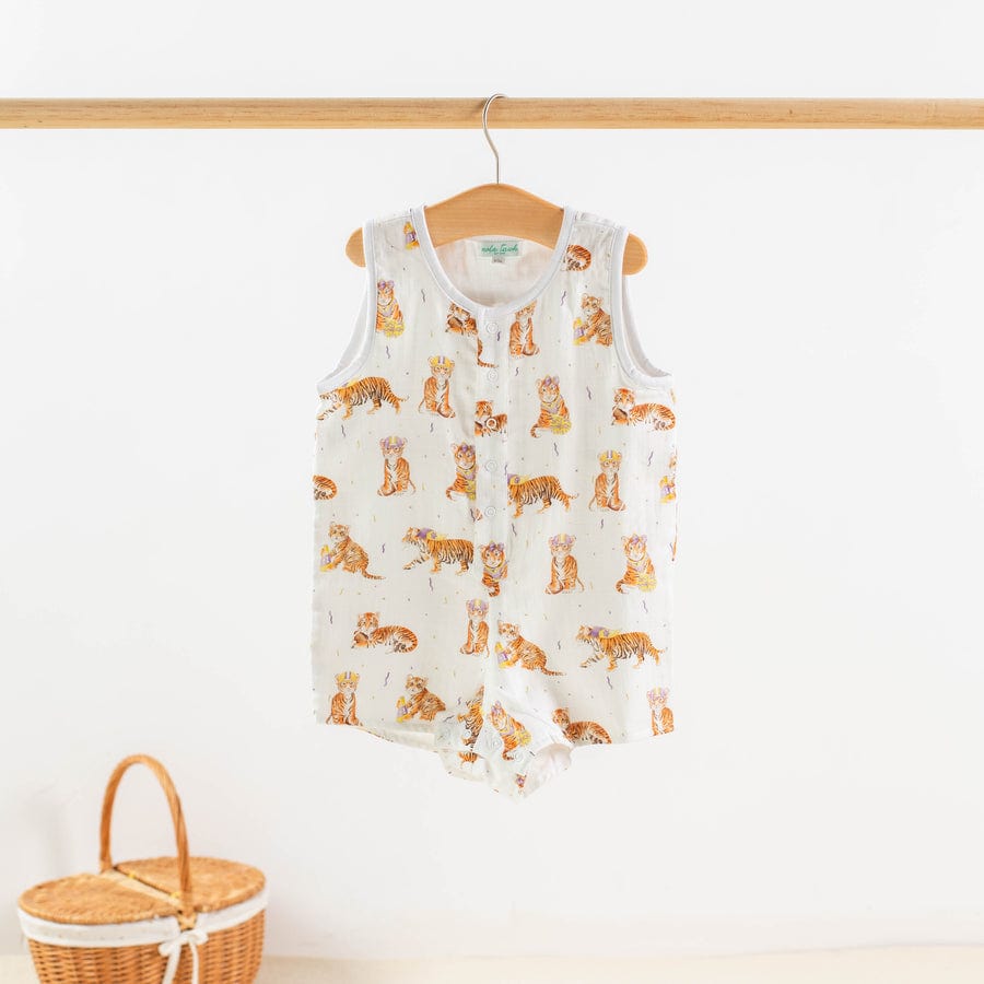 Nola Tawk Nola Tawk MVC: Louisiana Tigers Organic Muslin Shortall - Little Miss Muffin Children & Home