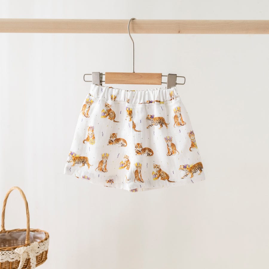 Nola Tawk Nola Tawk MVC: Louisiana Tigers Organic Muslin Shorts - Little Miss Muffin Children & Home
