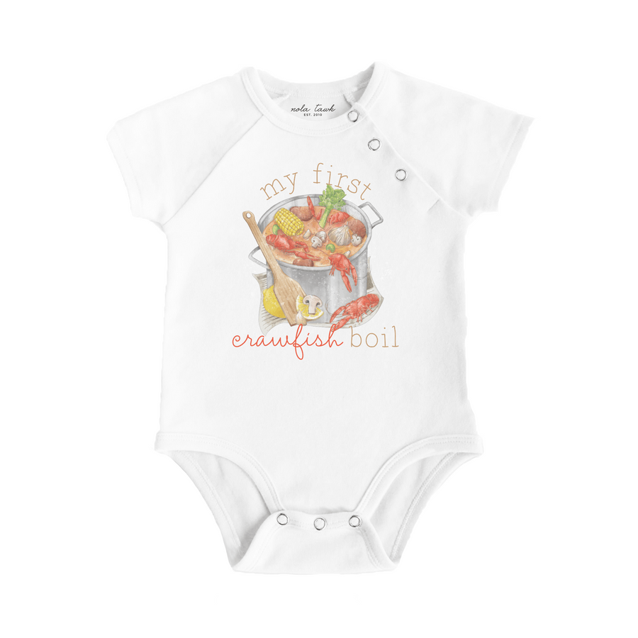 Nola Tawk Nola Tawk My First Crawfish Boil Organic Cotton Baby Onesie - Little Miss Muffin Children & Home