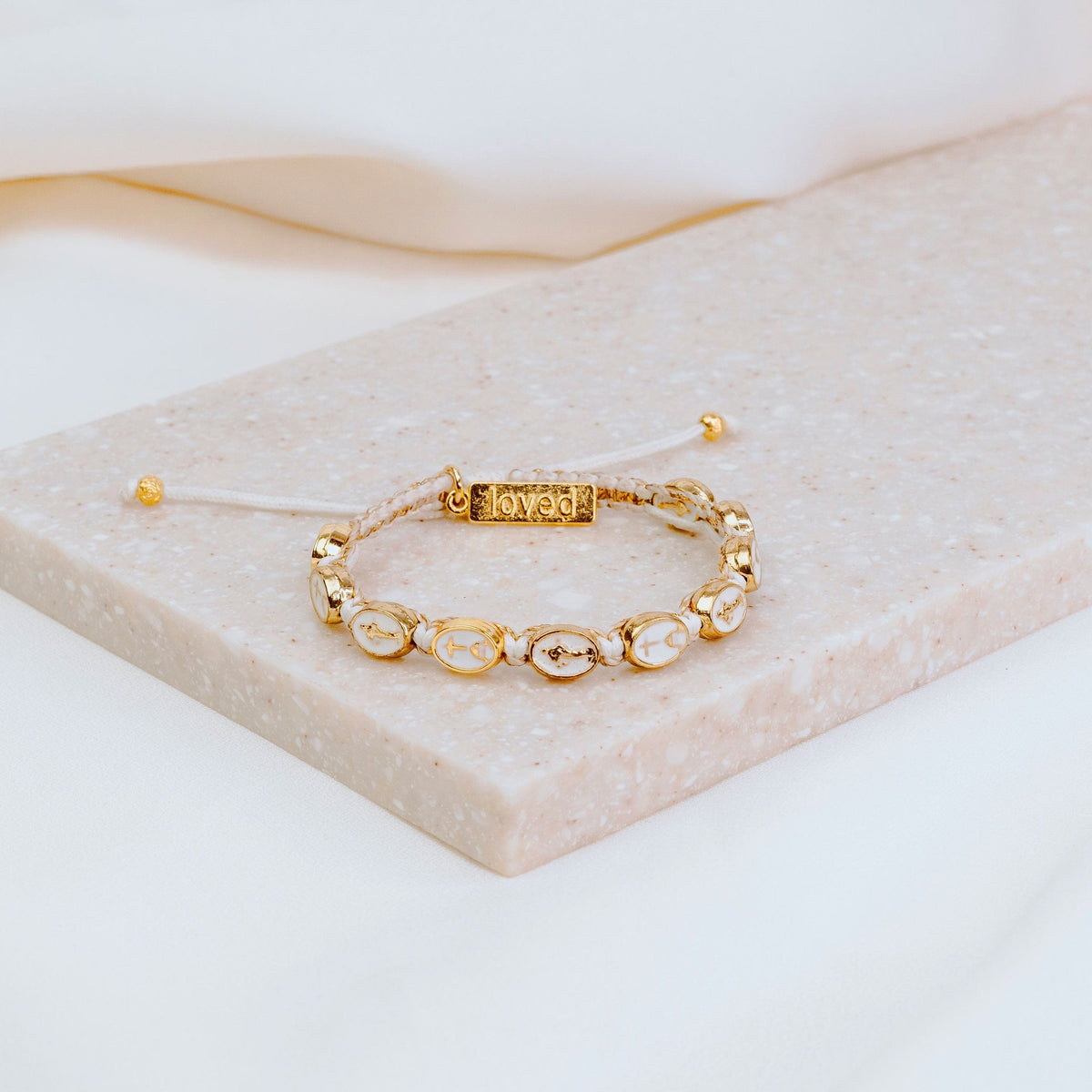 My Saint My Hero My Saint My Hero Our Lady of Medjugorje Bracelet - White/Gold - Little Miss Muffin Children & Home