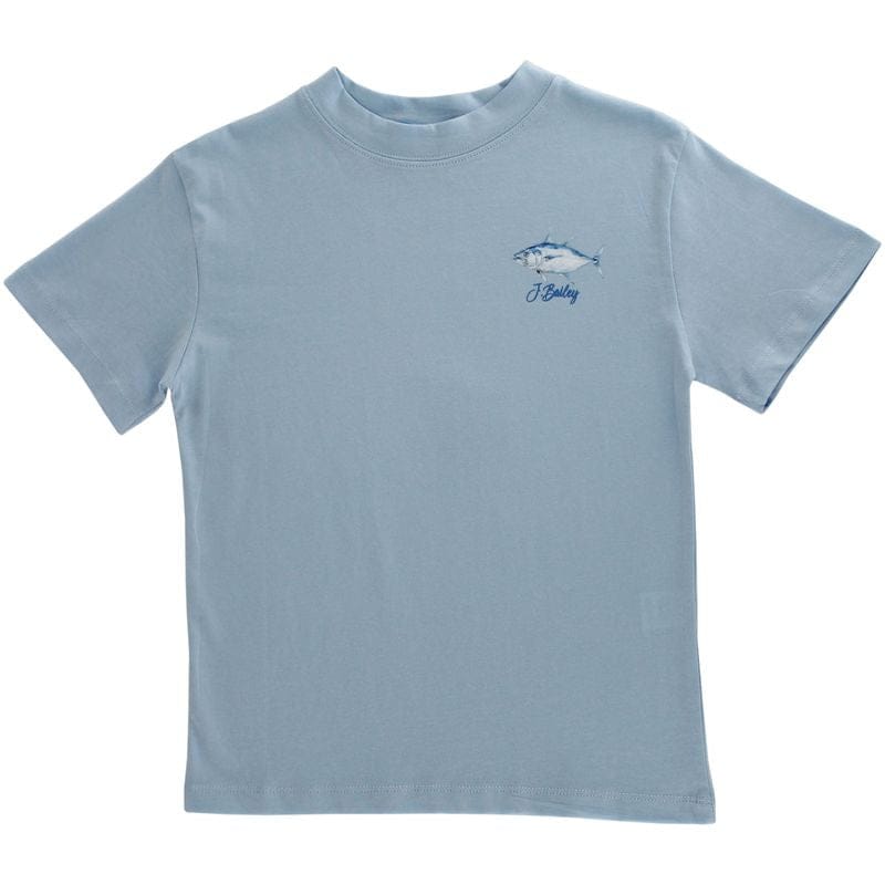 Bailey Boys Short Sleeve Logo Tee, Fish Trio on Bayberry - Little Miss Muffin Children & Home
