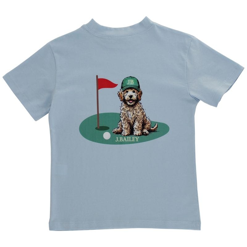Bailey Boys Short Sleeve Logo Tee, Augusta Dog on Bayberry - Little Miss Muffin Children & Home