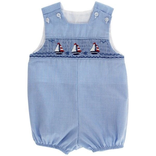 Bailey Boys Bailey Boys Smocked Sailboats Short Infant Bubble - Little Miss Muffin Children & Home