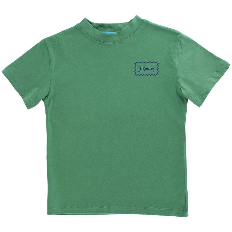 Bailey Boys Short Sleeve Logo Tee, Sharks on Sage - Little Miss Muffin Children & Home