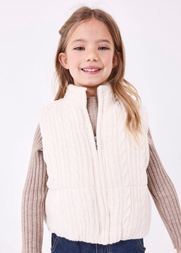 Mayoral Zip Up Cable Knit Sweater Vest – Little Miss Muffin