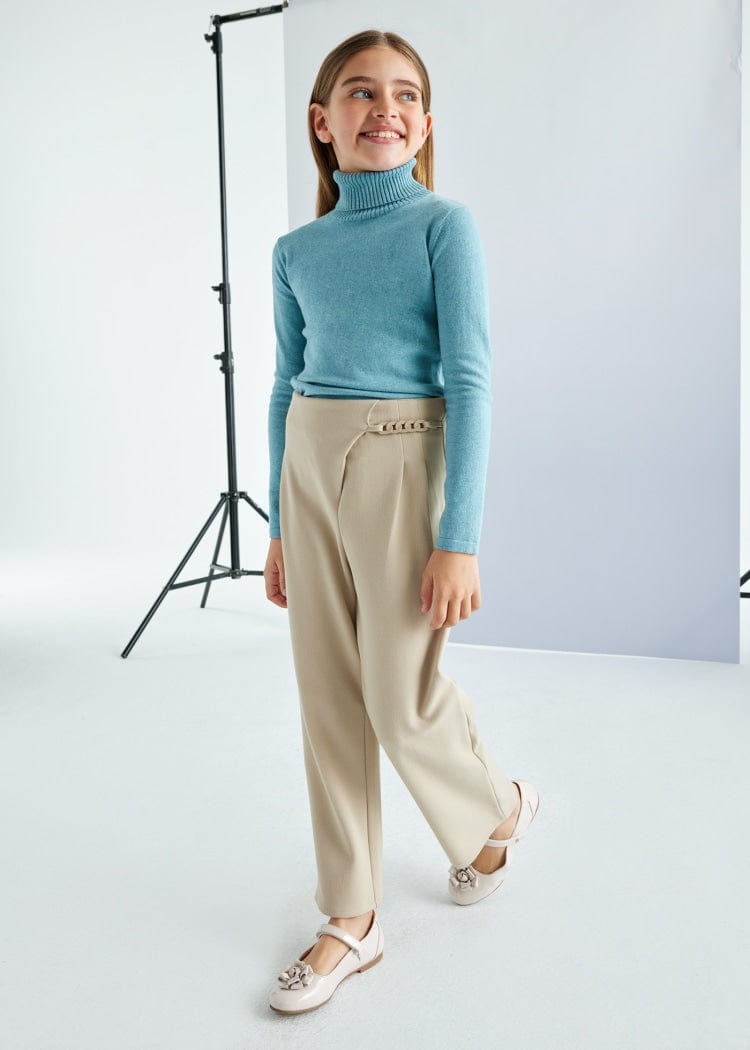 Mayoral Usa Inc Mayoral Wide Leg Pants with Chain with Chain Detail in Sepia - Little Miss Muffin Children & Home