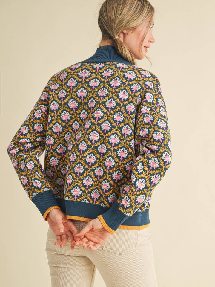 peacock blue sweater