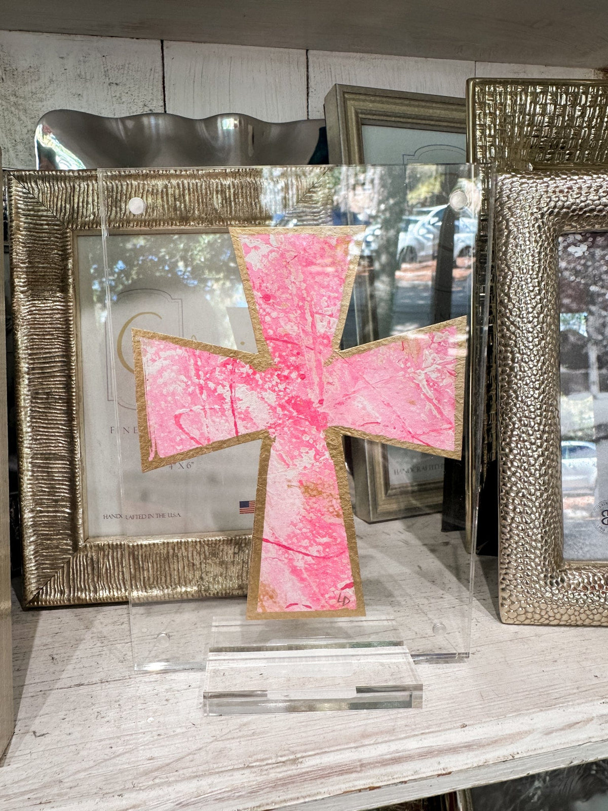 pink acrylic cross