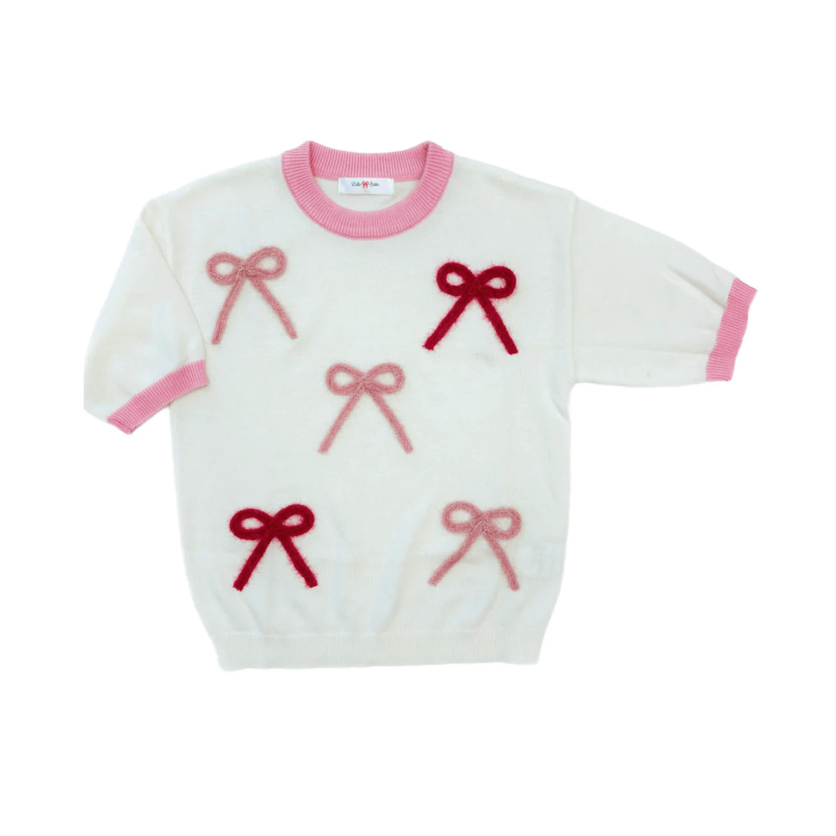 pink bows girls sweater
