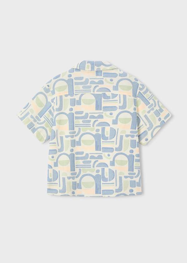 Printed Button Up Shirt in Universe