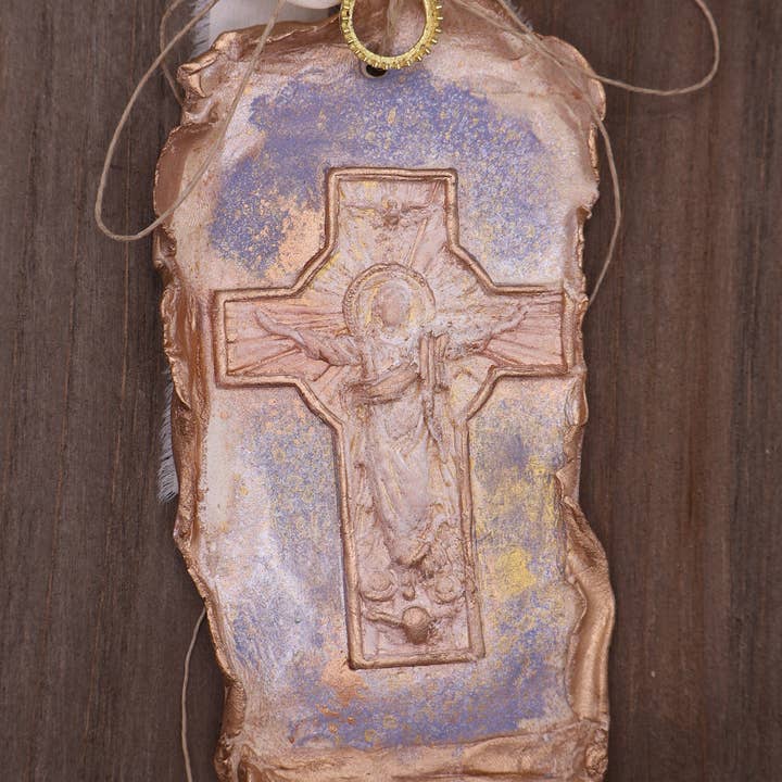 purple christ resurrection clay art