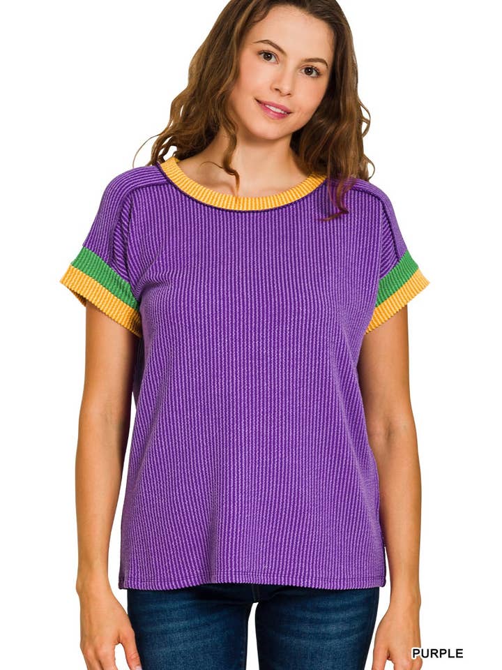 purple mardi gras top